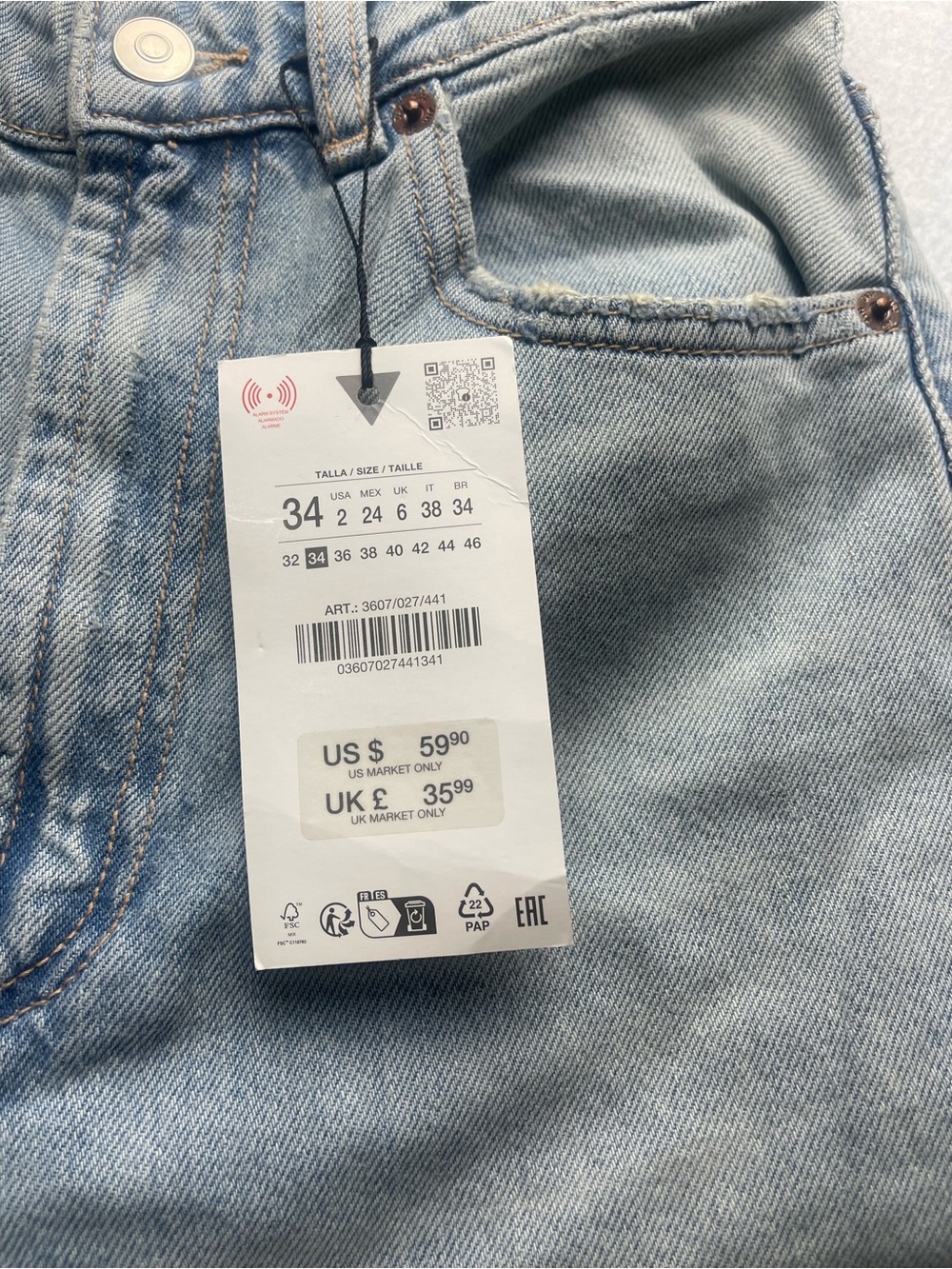 Zara Light Wash Wide-Leg Jeans - Picture 7 of 14